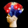 Red White & Blue Light Up LED Mohawk Wig